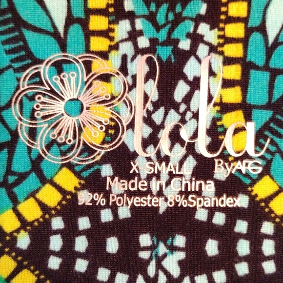 Lola by AFG Skirt with Adjustable Pull String Waist, XS, Green/Yellow/Black - Picture 3 of 7